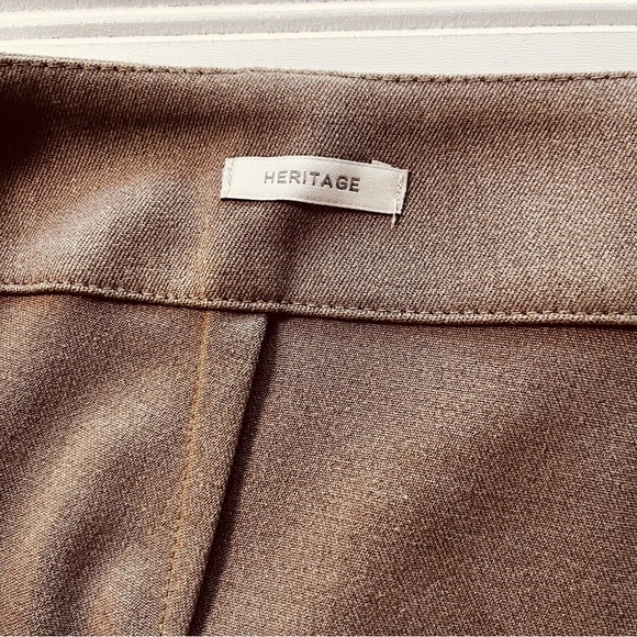 Talbots Petite Heritage Womens 16P  Dress Pants Side Zipper Flat Front Dark Tan - Picture 3 of 9